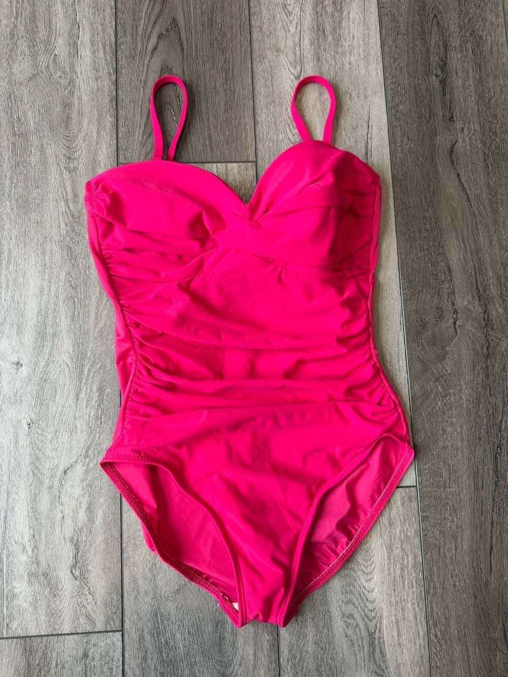 Miraclesuit Swimsuit Size 12 Pink Ruched One-Piece Bathing Suit